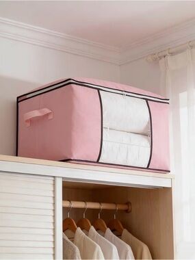 Pink Fabric Storage Box with Clear Window - Home Storage & Organization